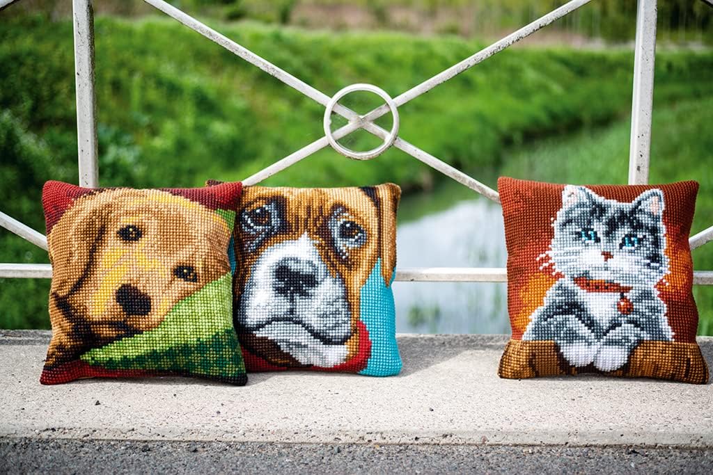 Vervaco Cat with Collar Chunky Cross Stitch Cushion Panel Kit image 2