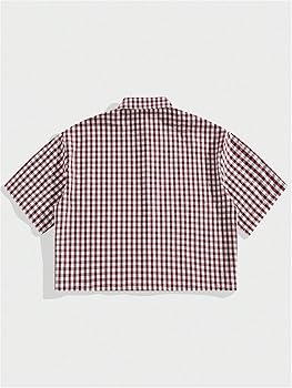 Amazon.com: SHENHE Men's Plaid Button Down Short Sleeve Cropped