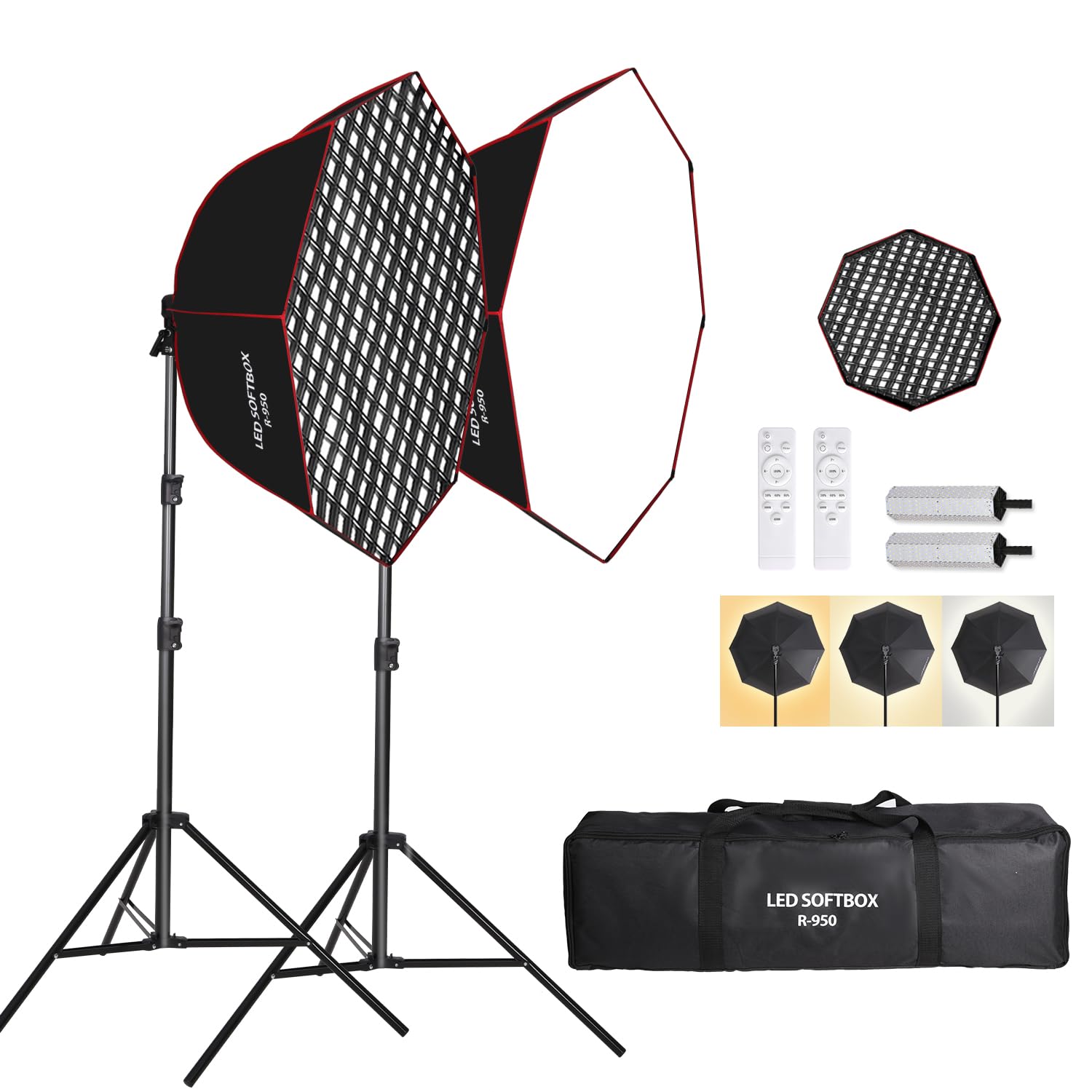 GSKAIWEN Octagonal Parabolic Softbox Lighting Kit, 110W 37.4