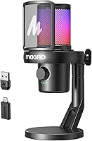 Vista 1 de MAONO Micrófono inalámbrico para PC, micrófono condensador de transmisión de juegos con cambio de voz AI de software, cancelación de ruido de 3