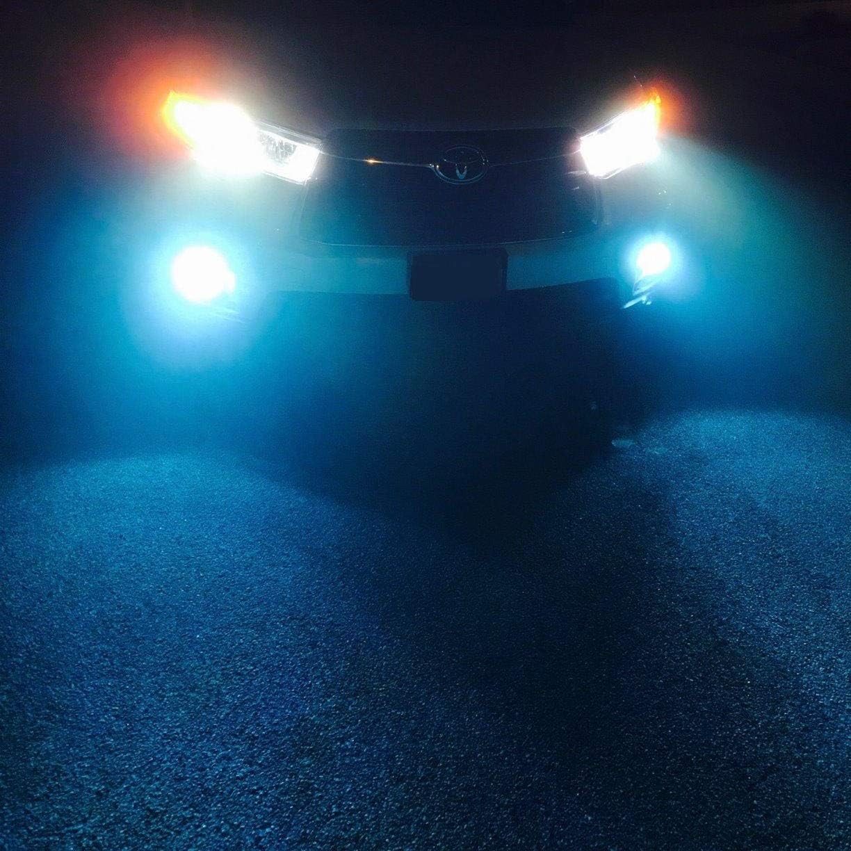 Alla Lighting 5201 5202 PS19W LED Bulbs Fog Lights/DRL Replacement Xtreme Super Bright 1860-SMD PS24WFF 12085 PSY19W, 8000K Ice Blue