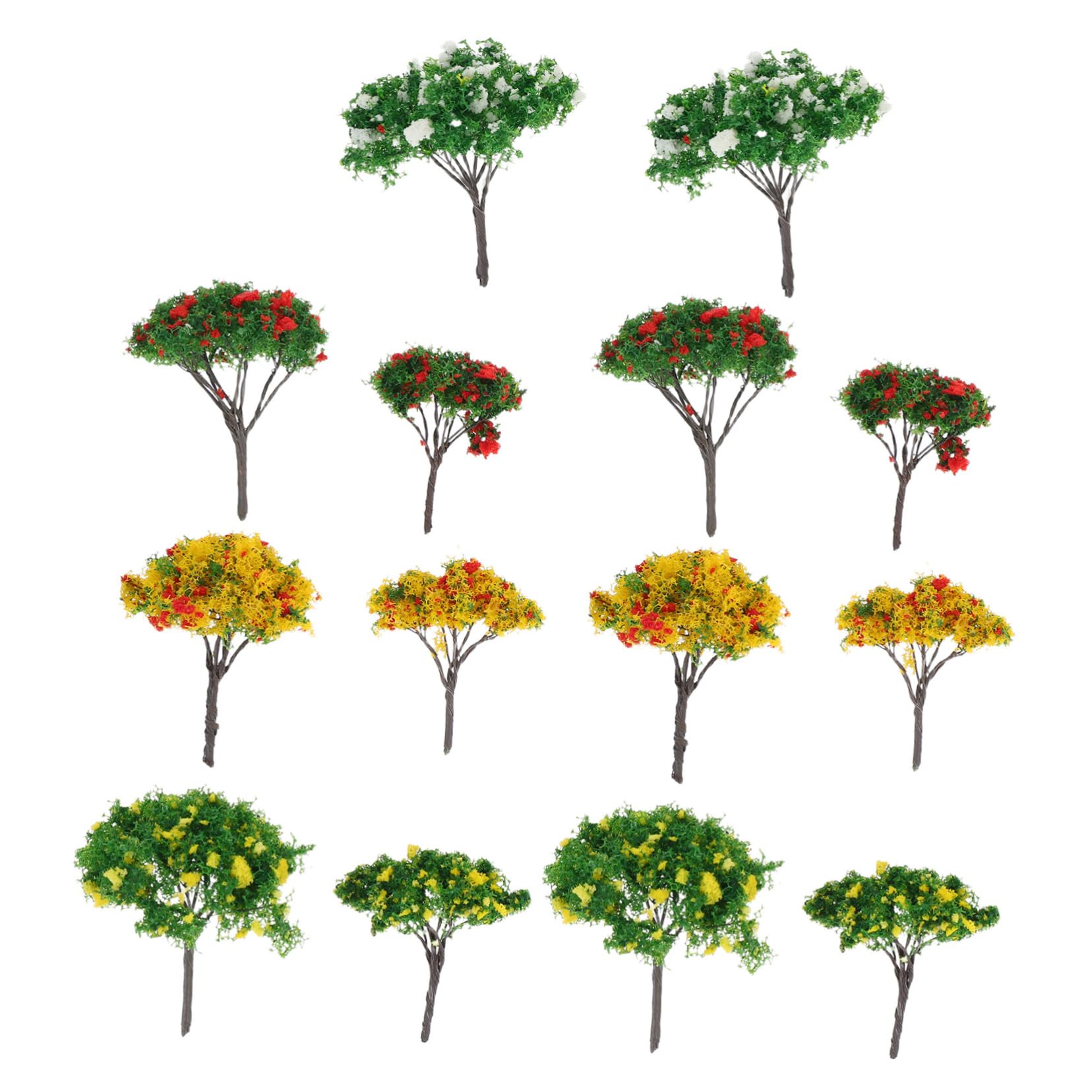 Toddmomy 14 Kit Model Trees Small Artificial Trees Miniature Plastic Pine Train Layout Decor Accessory
