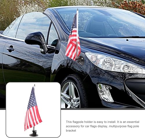 Miniatura 7 de BESTOYARD Bandera de coche con soporte para asta de bandera y mástil de bandera extraíble de 20 pulgadas, poste de bandera de Estados Unidos de 15