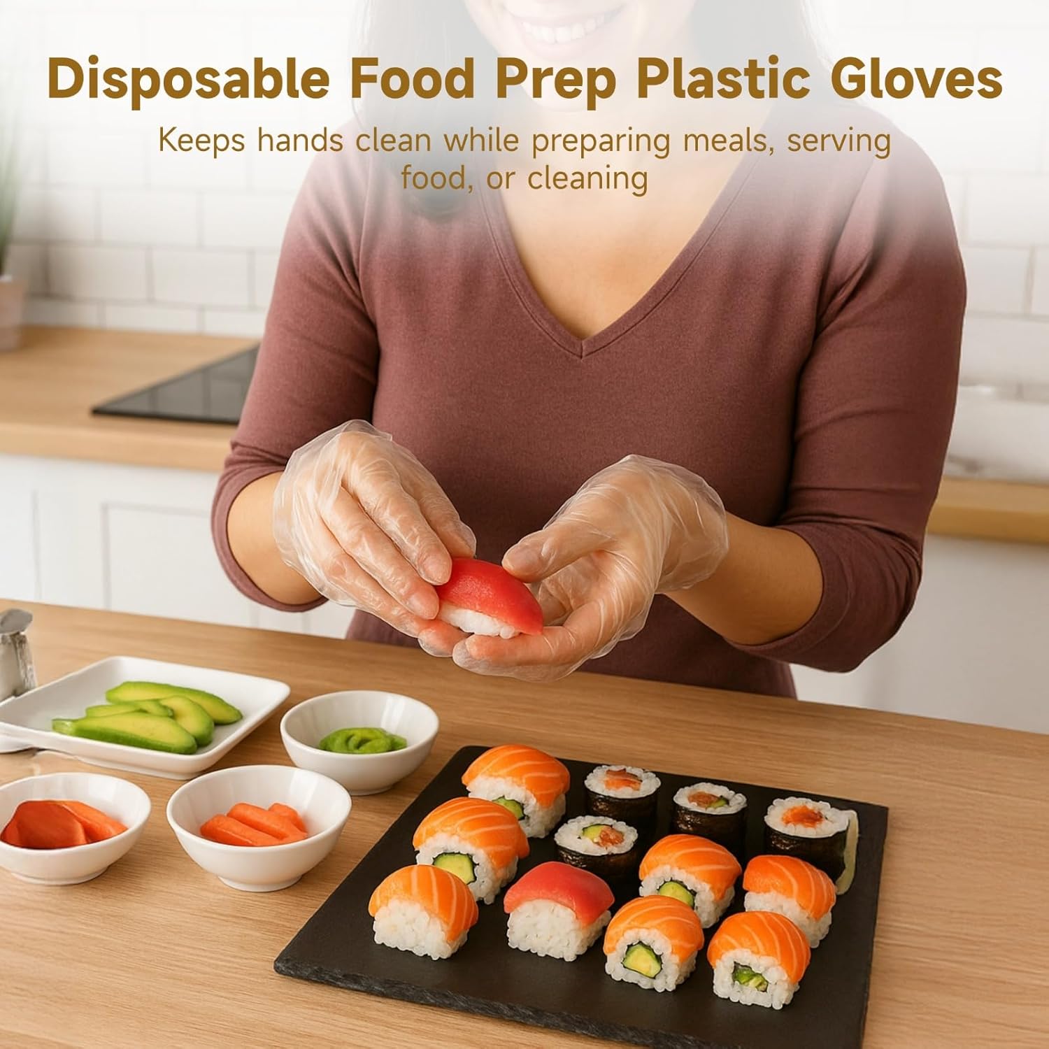 10000 Pcs Plastic Disposable Gloves, Food Safe Clear Disposable Gloves, Poly Food Service Glove for Cooking, Cleaning, Dishwashing, 10.2 x 5.5 in