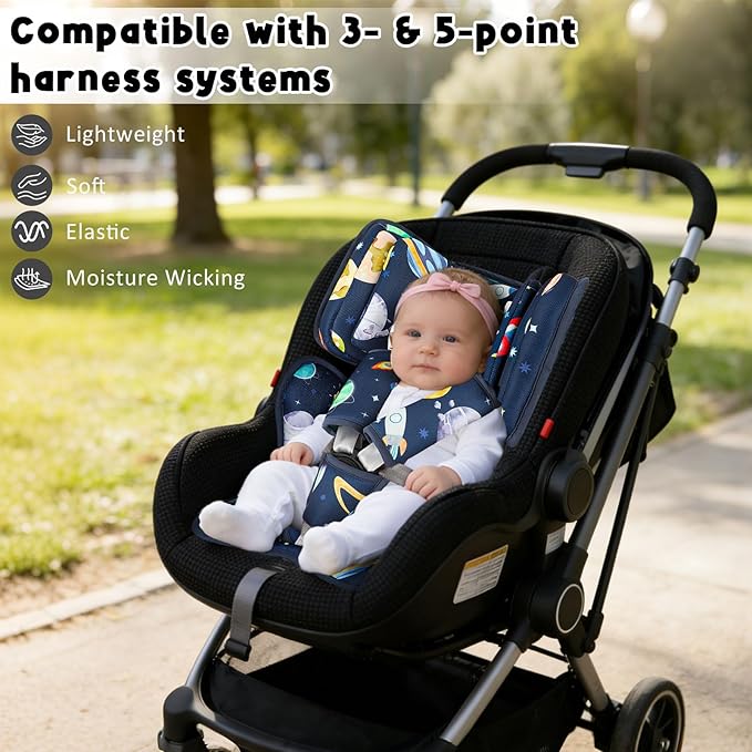 Cojín reductor para asiento de bebé con 2 reposacabezas ajustables miniatura 6