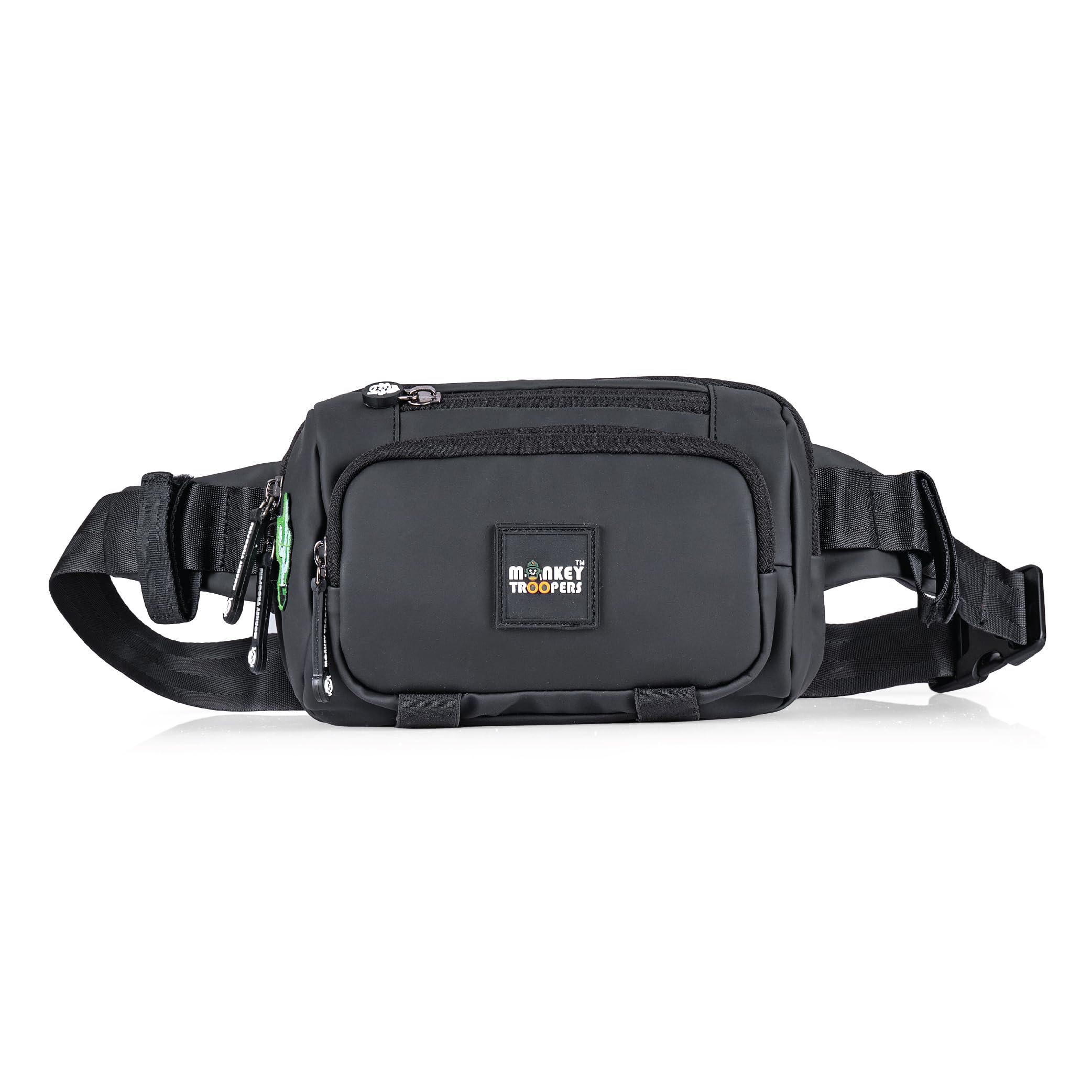 Monkey Troopers Spee Waist Bag for Men & Women, Slim Fanny Pack, Chest Bag, Running Belt, Lightweight, Water Resistant, Mounts On Bike Tank, Handle, Touch-Sensitive Mobile Pocket (Black)-picture-25