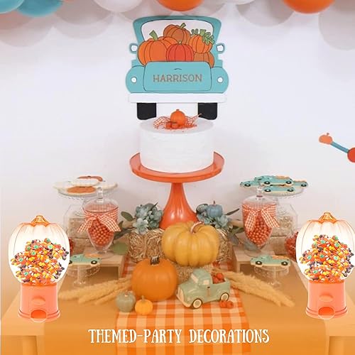 Miniatura 6 de A1U - Dispensador de dulces de plástico en forma de calabaza de Halloween de 6.5 pulgadas, organizador de almacenamiento para regalos de fiesta,