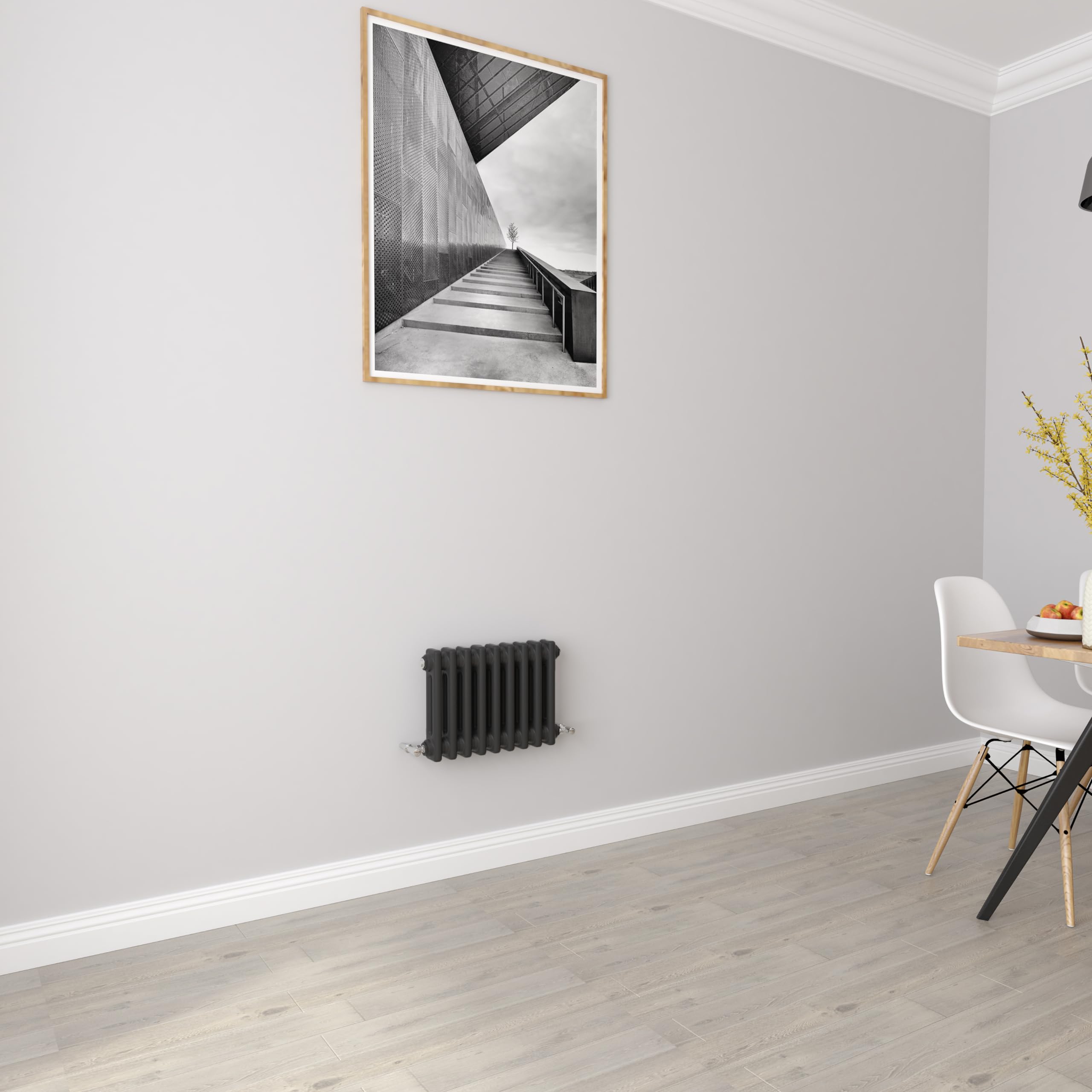 Biubiubath Black 300X425mm Cast Iron Horizontal Double Column Traditional Central Heating Radiators