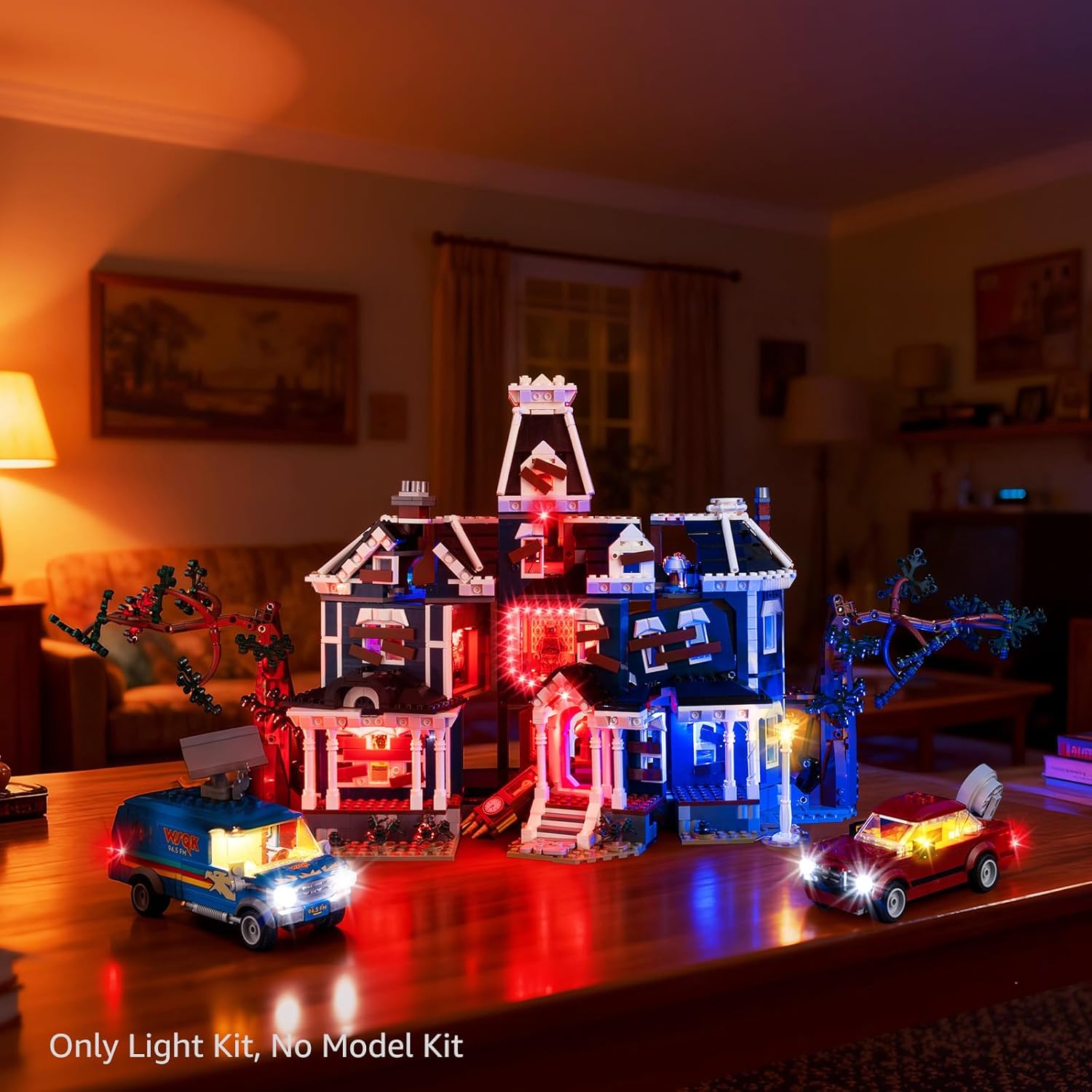 Kyglaring Light Kit Compatible with Lego Stranger Things Creel House 11370 Building Set - Immersive Red & Blue Horror Theme, Dual-World Aesthetic Lighting (Model Not Included)