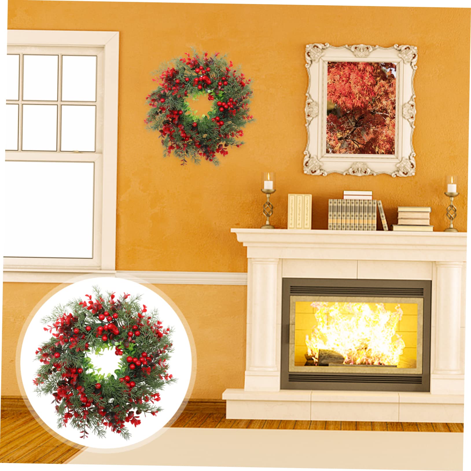 Colgante De De Acebo De Navidad Decoración para Puerta De Fiesta Adorno De De Bayas 1 Ud.