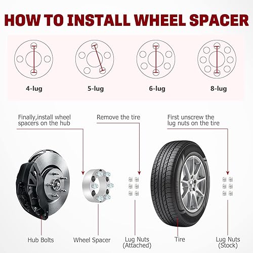 Miniatura 5 de 2 espaciadores de rueda de 6 lengüetas de 2 pulgadas, 6 x 5.5 pulgadas, espaciadores de rueda de 0.236 x 5.500 in con pernos de 14 x 1.5 de 7.087 in
