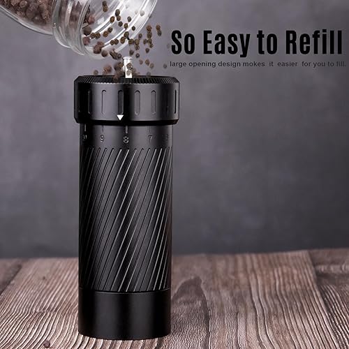 Miniatura 2 de Molinillo de pimienta Homnoble de alto rendimiento de grado profesional, molinillo de pimienta resistente, molinillo de pimienta manual de aluminio