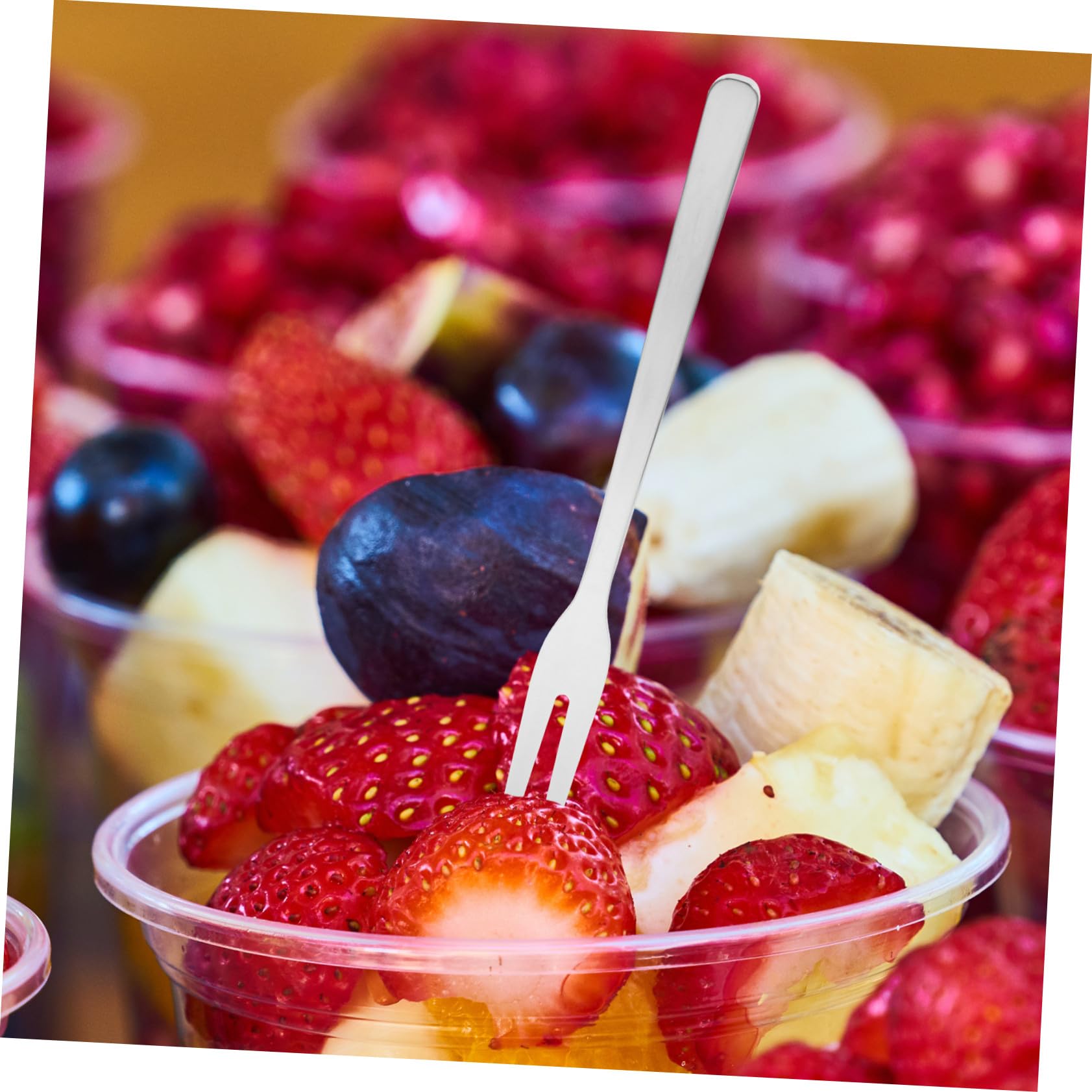 Hohopeti 8 pezzi Forchettine Piccole in Acciaio Inossidabile per Dessert Frutta e Antipasti Design Ergonomico Riutilizzabili e Resistenti per Insalate e Party