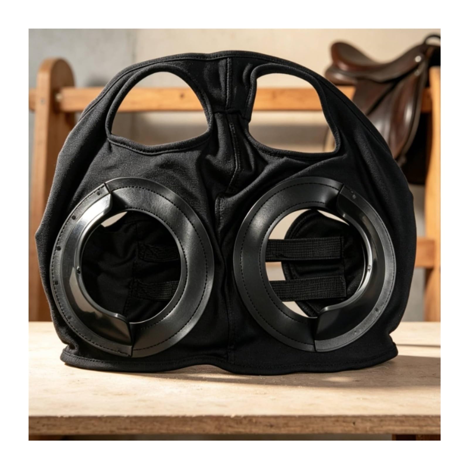 Máscara Facial de Caballo con Capucha, Equipo de Animal for protección de la Cabeza y la Cara, 1 ud.(Fly Mask with Fringe)