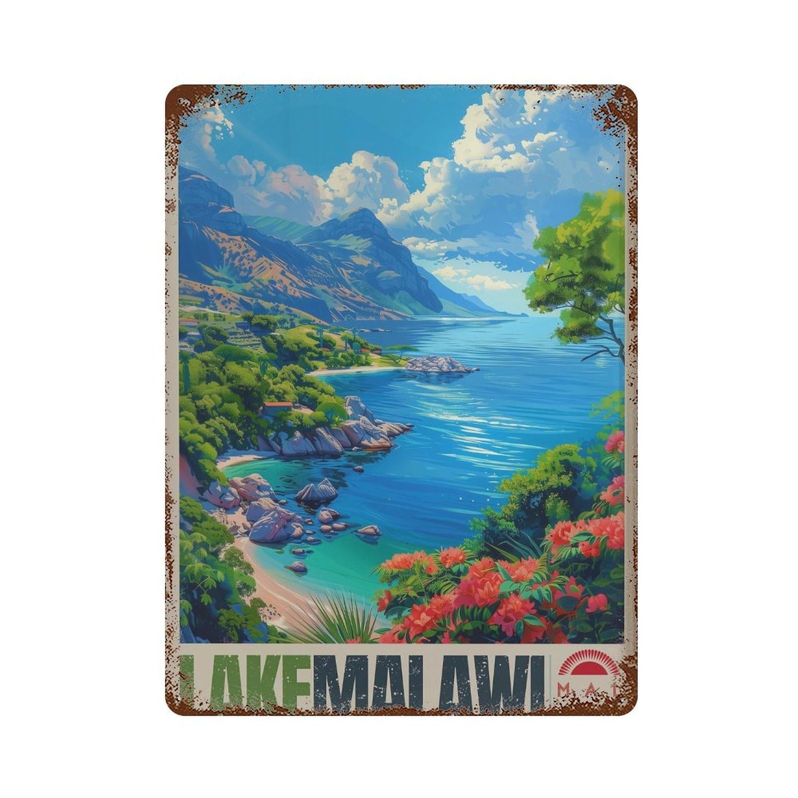 xiaoxiaoshen Lake Malawi Travel Africa (2) Wall Decor Art Metal Tin Poster Modern Home Decor Art Home Bar Shop Decorations Vintage Sign 40x30cm