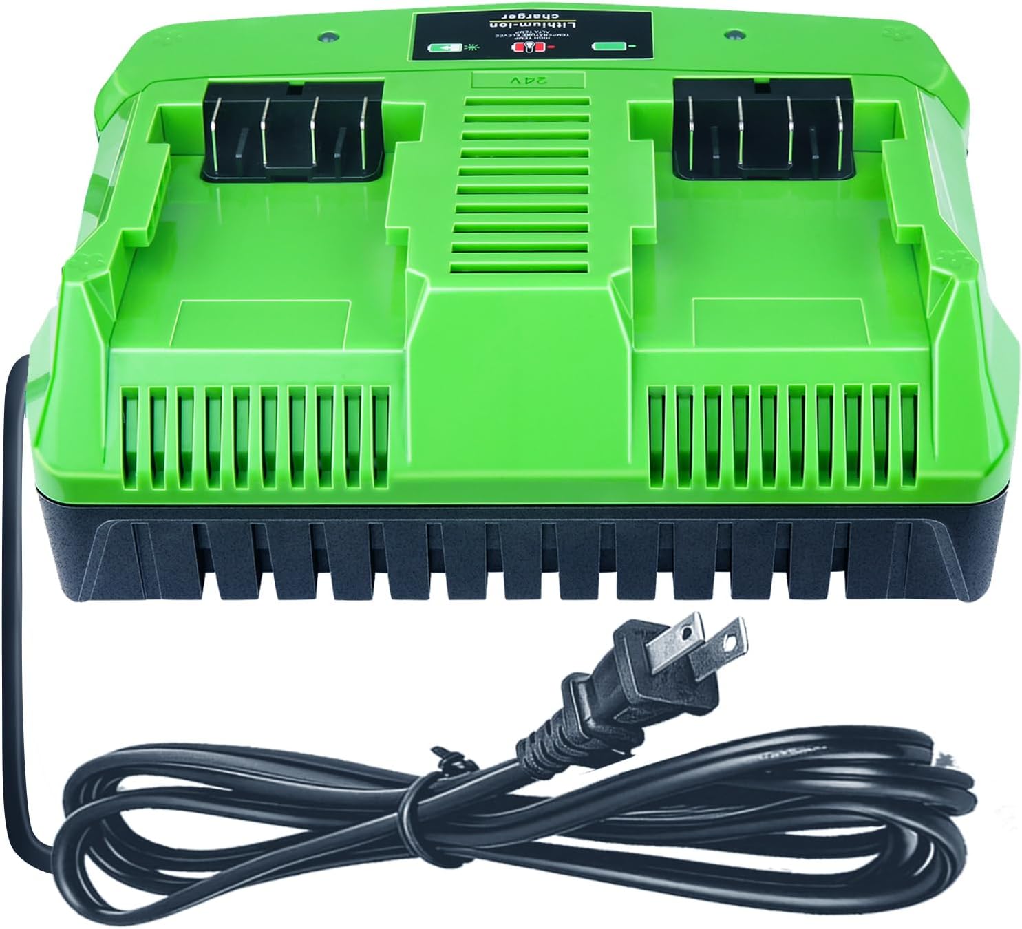 Fast Charging Dual Port Replacement for Greenworks 24v Battery Charger Lithium-ion CAG817 CAF806 29862