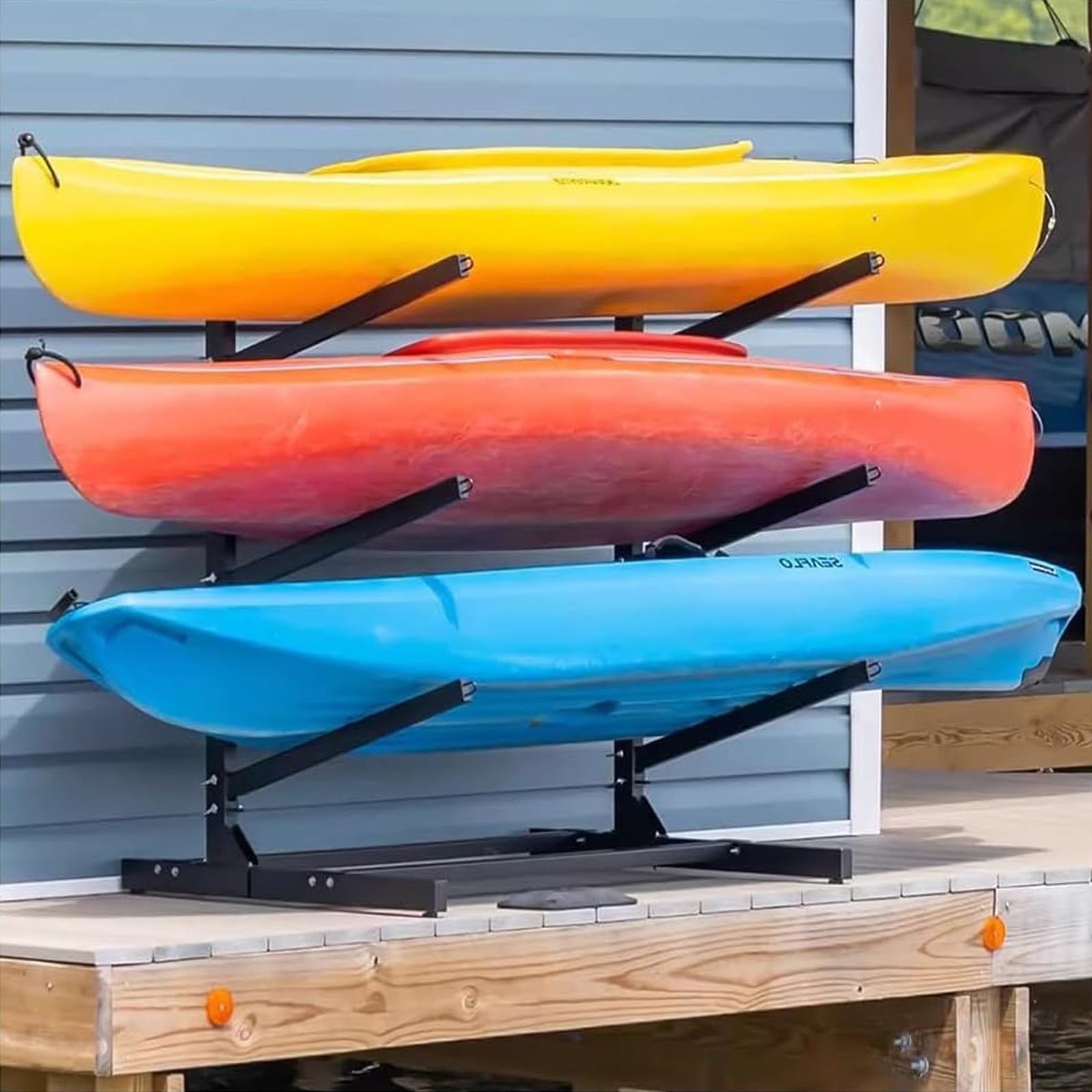 Scaffale autoportante resistente con bracci regolabili per kayak, canoe, tavole da surf e paddle