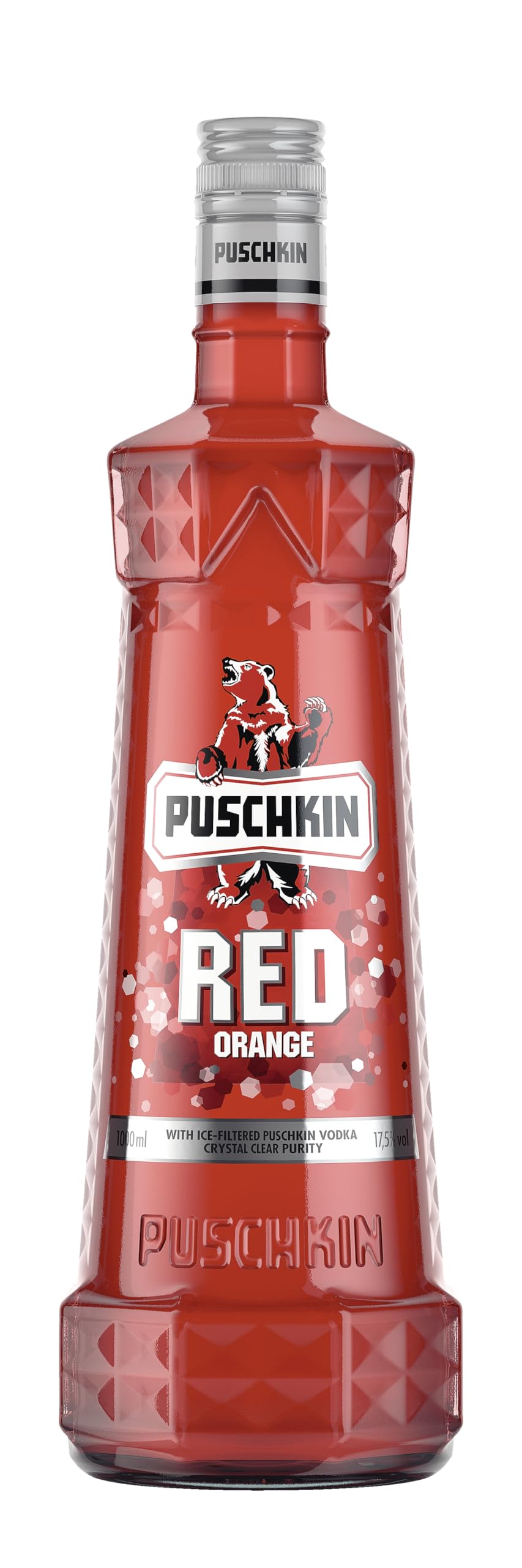 Puschkin | Red Orange | Fruchtig-herber Genuss mit Blutorange | Pur, auf Eis oder gemixt mit Energy-Drink oder Orangensaft | 1L | 17,5% Vol.