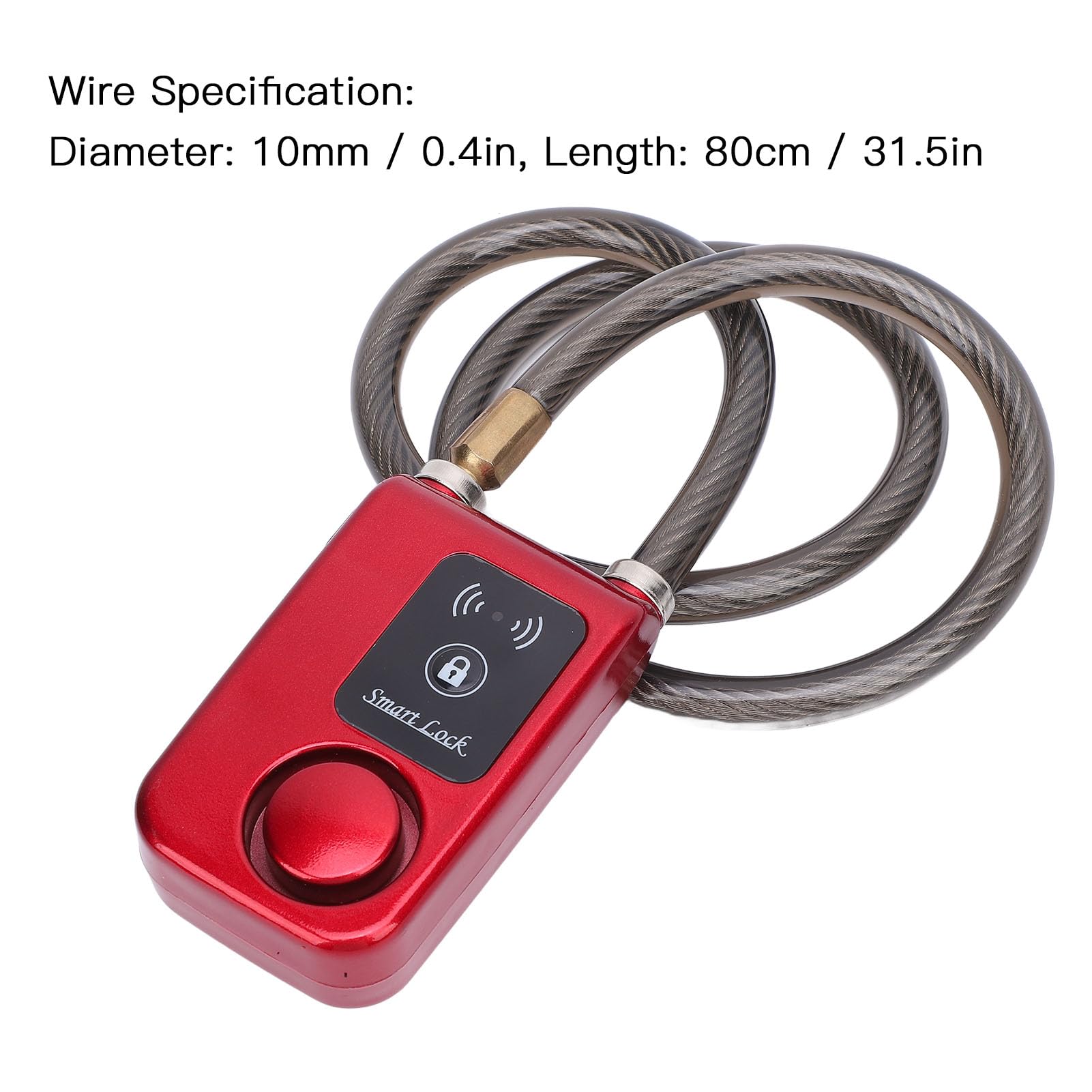 Serrure de Moto Bluetooth sans clé, étanche, Alarme de Cyclisme, pour la Prévention du Vol, Anti-coupure, Serrure Intelligente pour Cyclistes (rouge)