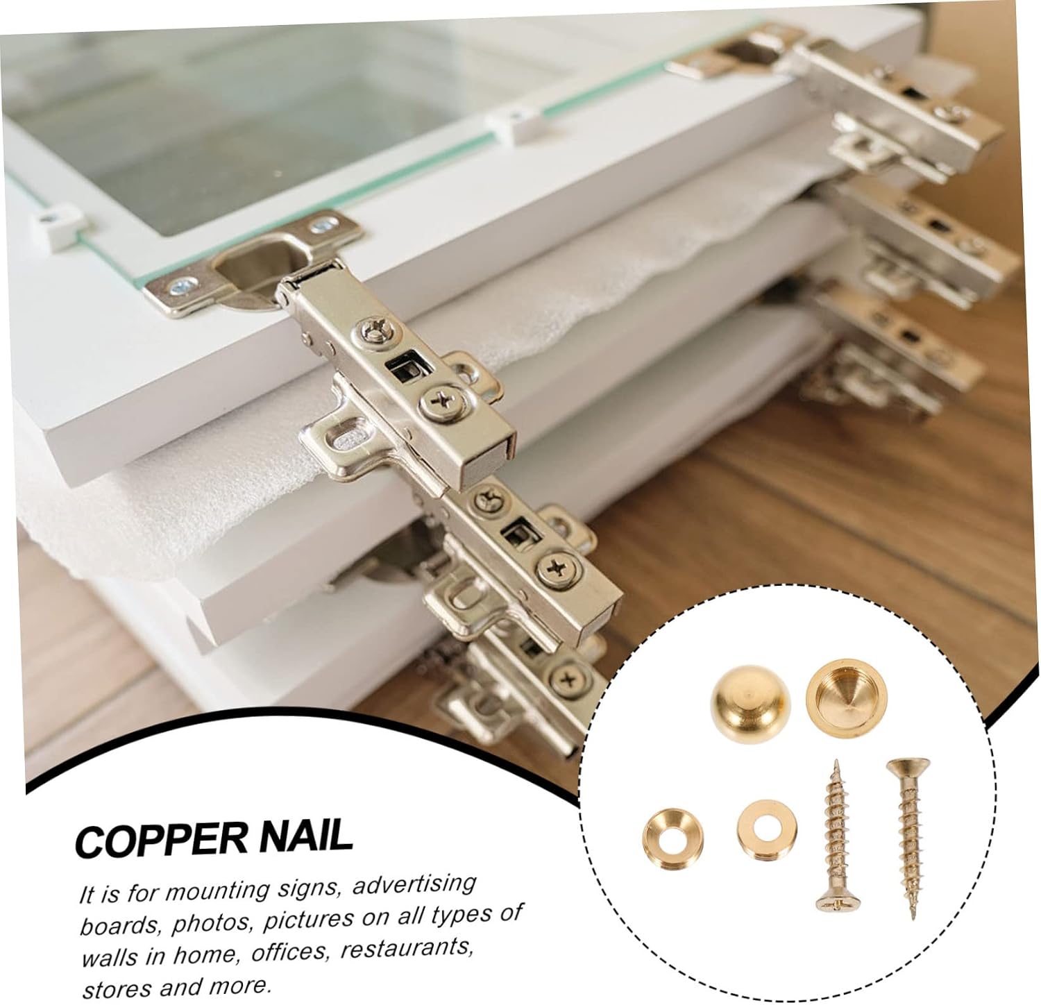 8pcs Thicken Copper Mirror Screw Caps with Decorative Cover 15mm