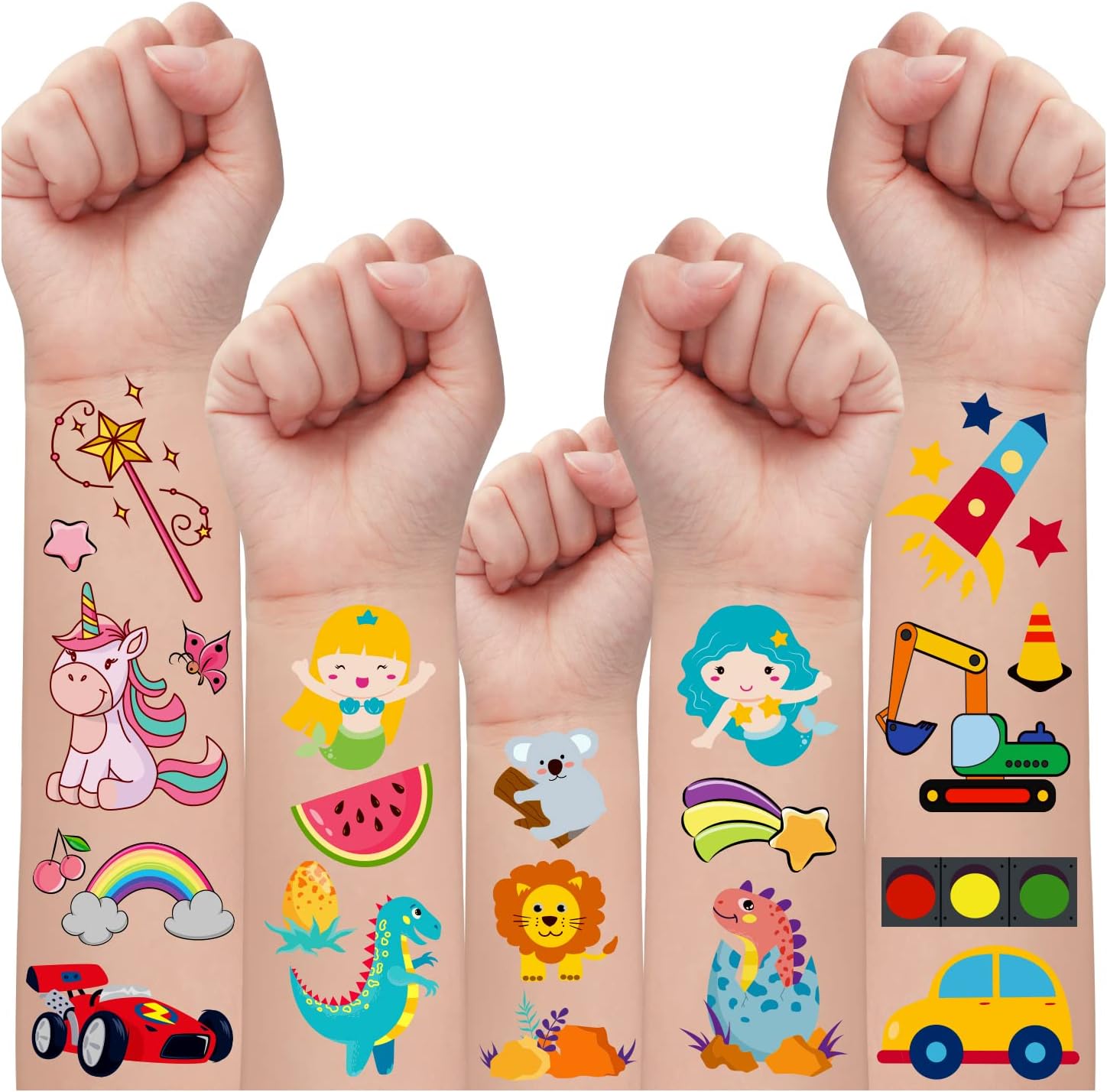 8 Pcs Carnival Circus Temporary Tattoos for Kids Party