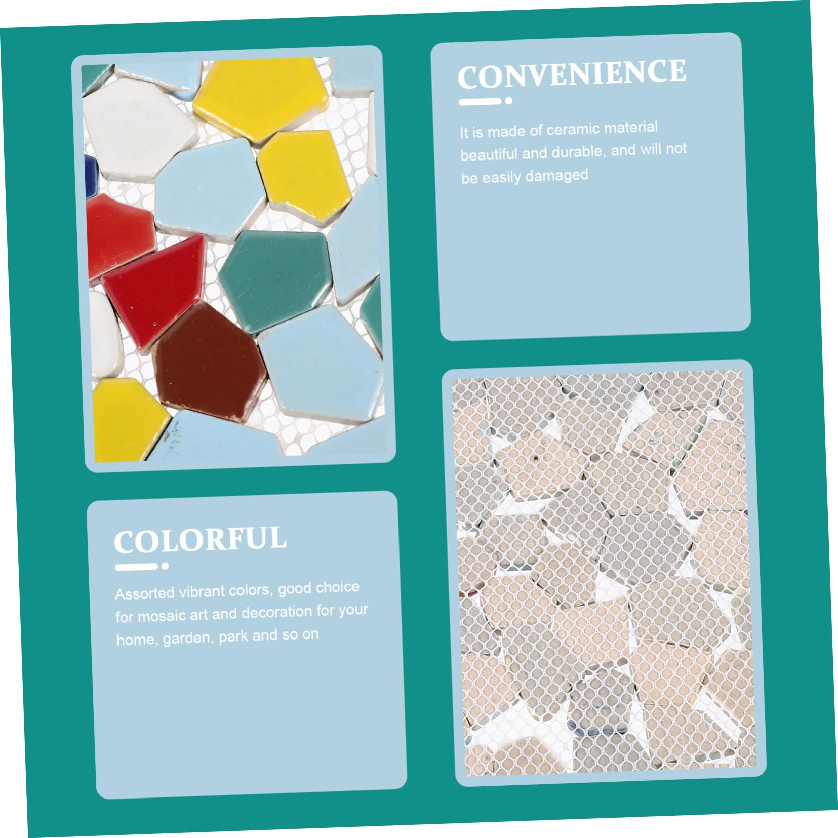 Hohopeti Teselas para Mosaicos de Cerámica, Piezas Irregulares para Manualidades Diy, Bordes Uniformes, Decoración del Hogar y Arte