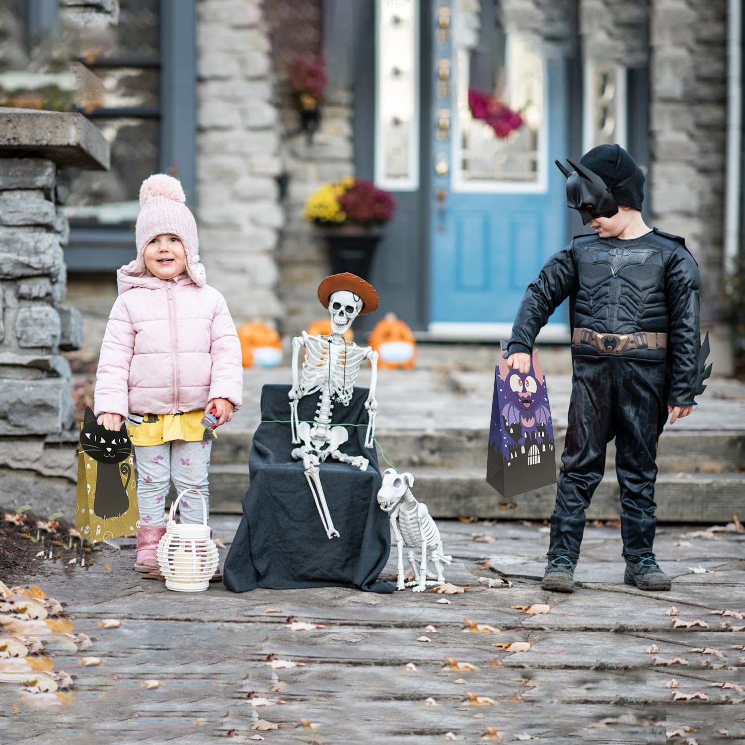 Sacchetti per caramelle di Halloween 2024 per bambini, dolcetto o scherzetto, riutilizzabili, con zucca, strega, fantasma, borse di Halloween per confezioni regalo, forniture per feste di Halloween
