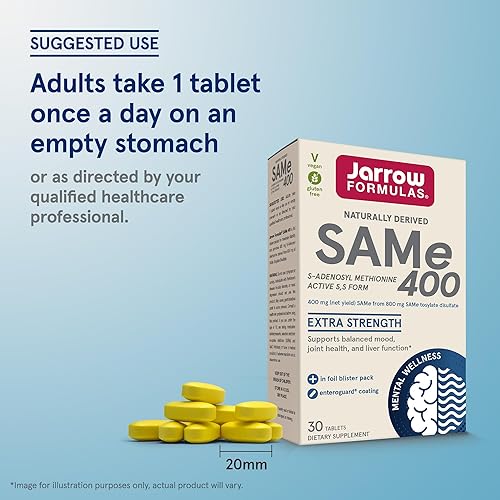 Miniatura 7 de Jarrow Formulas SAM-e 0007 oz Suplemento dietario en cápsulas SAM400 1 1