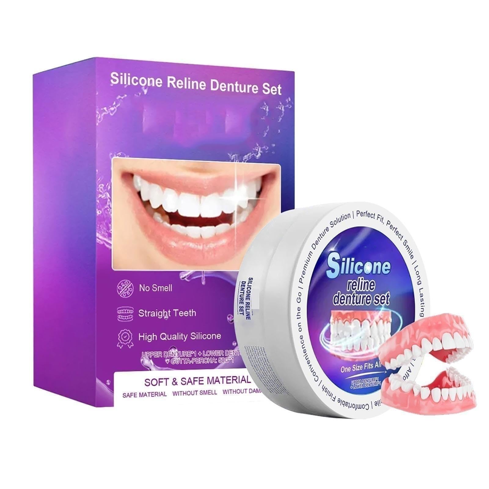 Comode Protesi Dentali Coperture Realistiche In Silicone, Facili Da Pulire