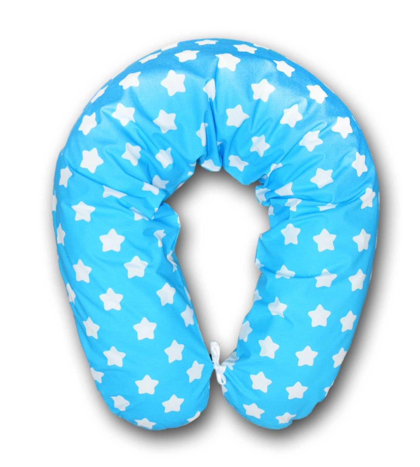 Amilian Nursing Pillow with Cover 170&nbsp;cm XXL Gingerbread White on Sky Blue (A21)