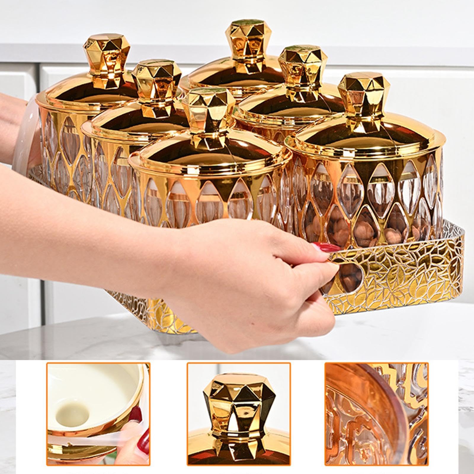 LOVIVER Bocaux de rangement de cuisine hermétiques, multifonctionnels et décoratifs, pour sucre, café, condiments, noix et fruits secs.