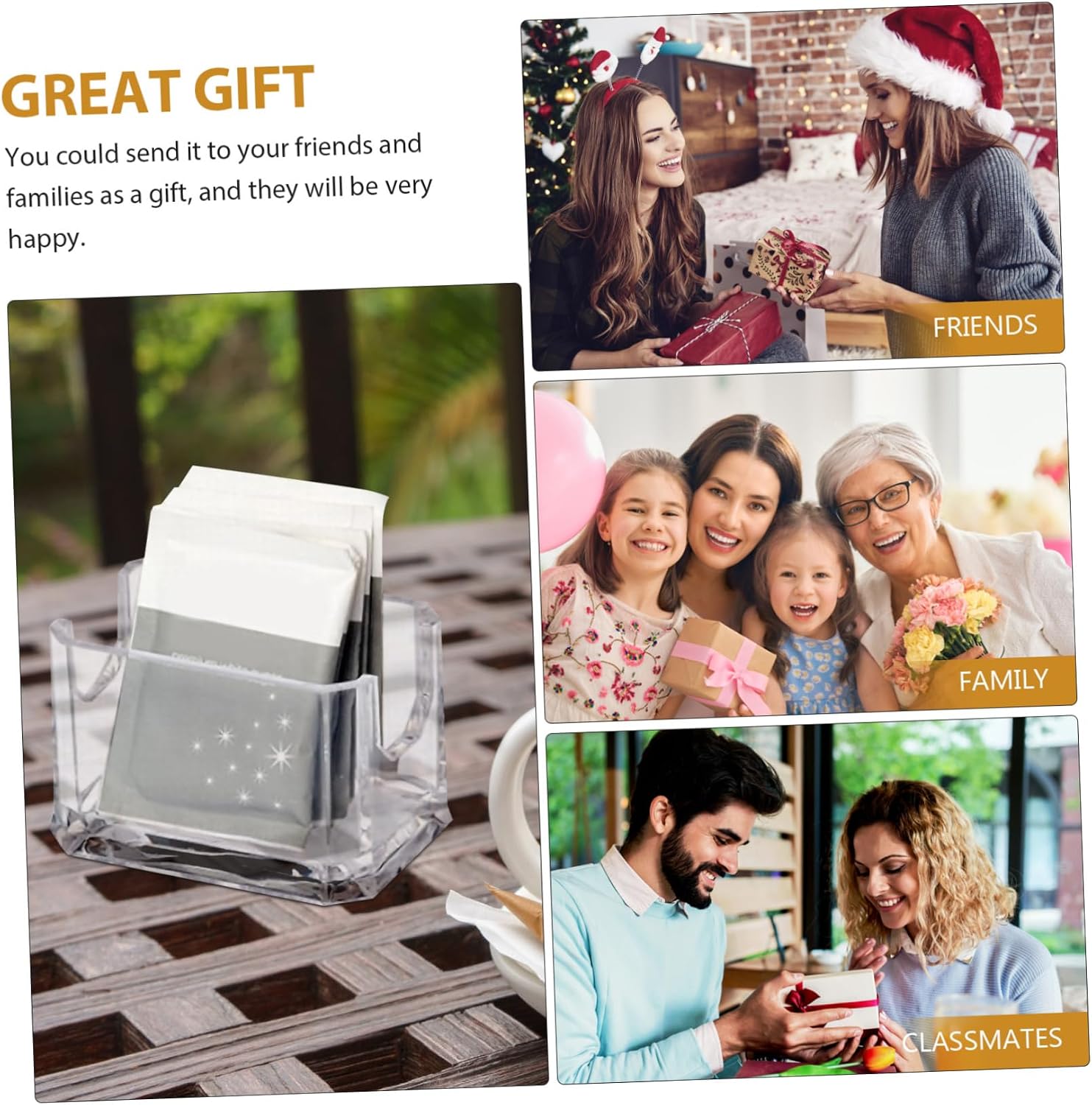 Alipis 3pcs Tea Bag Box Organizer Compact Desktop Storage for Sugar Packets and Tea Bags and Scratch-resistant for Use
