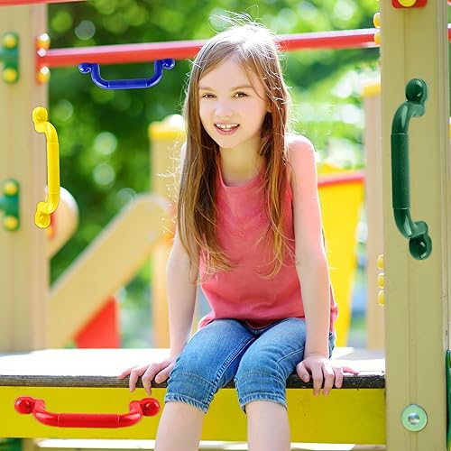 Miniatura 6 de Juego de 8 manijas de seguridad para patio de juegos infantiles, accesorios de columpio, agarres de mano de seguridad para juegos de casa de juegos,