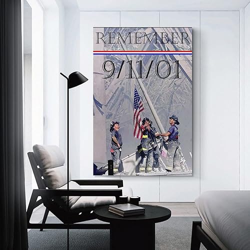 Miniatura 3 de Póster del 11 de septiembre del 911 de septiembre de 11 de septiembre de Nueva York, papel pintado de arte de bandera (2) impresión de cuadros,