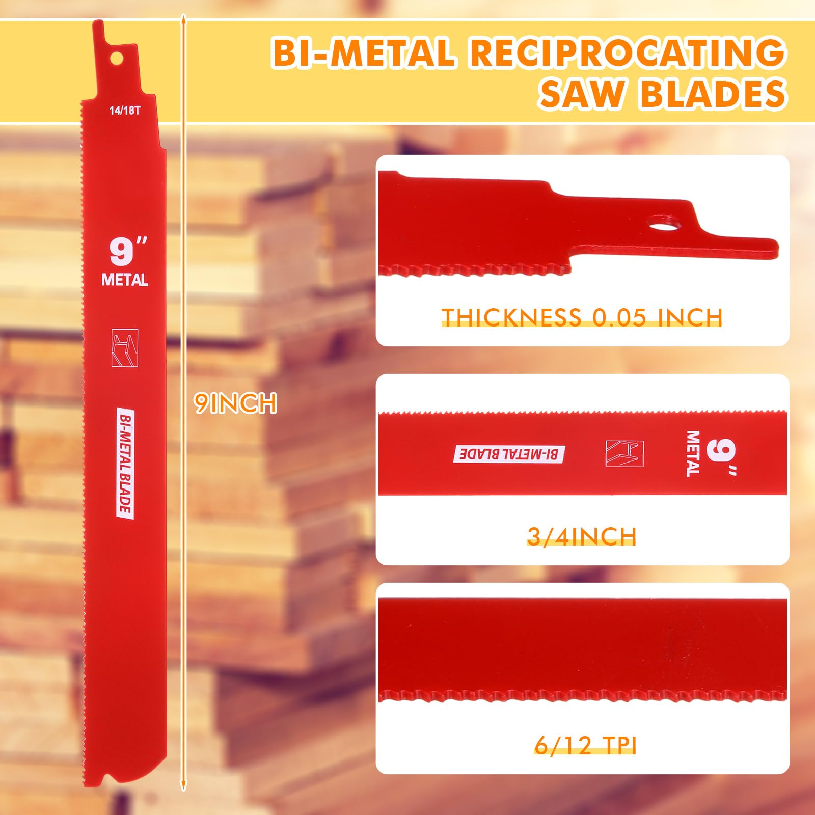 Gisafai 25 hojas de sierra alternantes, hojas de sierra de corte de metal y madera con caja de almacenamiento, hojas de sierra bimetálicas, hojas de sierra de podadora para cortar paletas de PVC