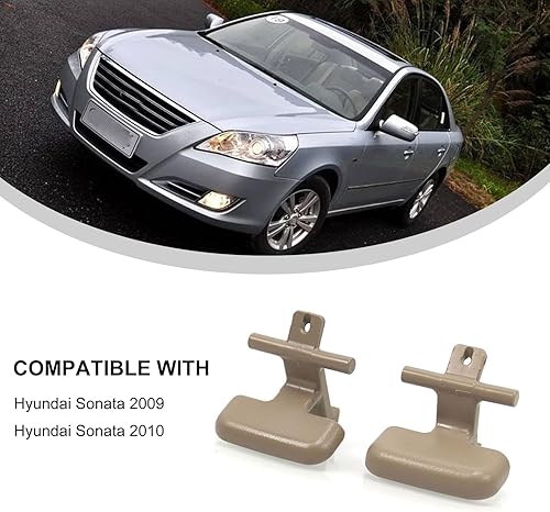 Miniatura 3 de RYANSTAR RACING 2 piezas beige reposabrazos de consola central superior e inferior clip de pestillo compatible con Hyundai Sonata 2009-2010