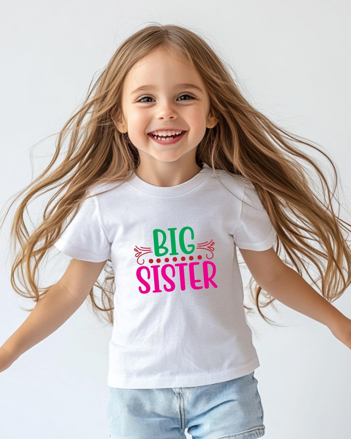 Big Sister Gifts for Girls Shirts Promoted to Big Sister Announcement Shirt Toddler Short Sleeve T-Shirt 2-8T - Image 4
