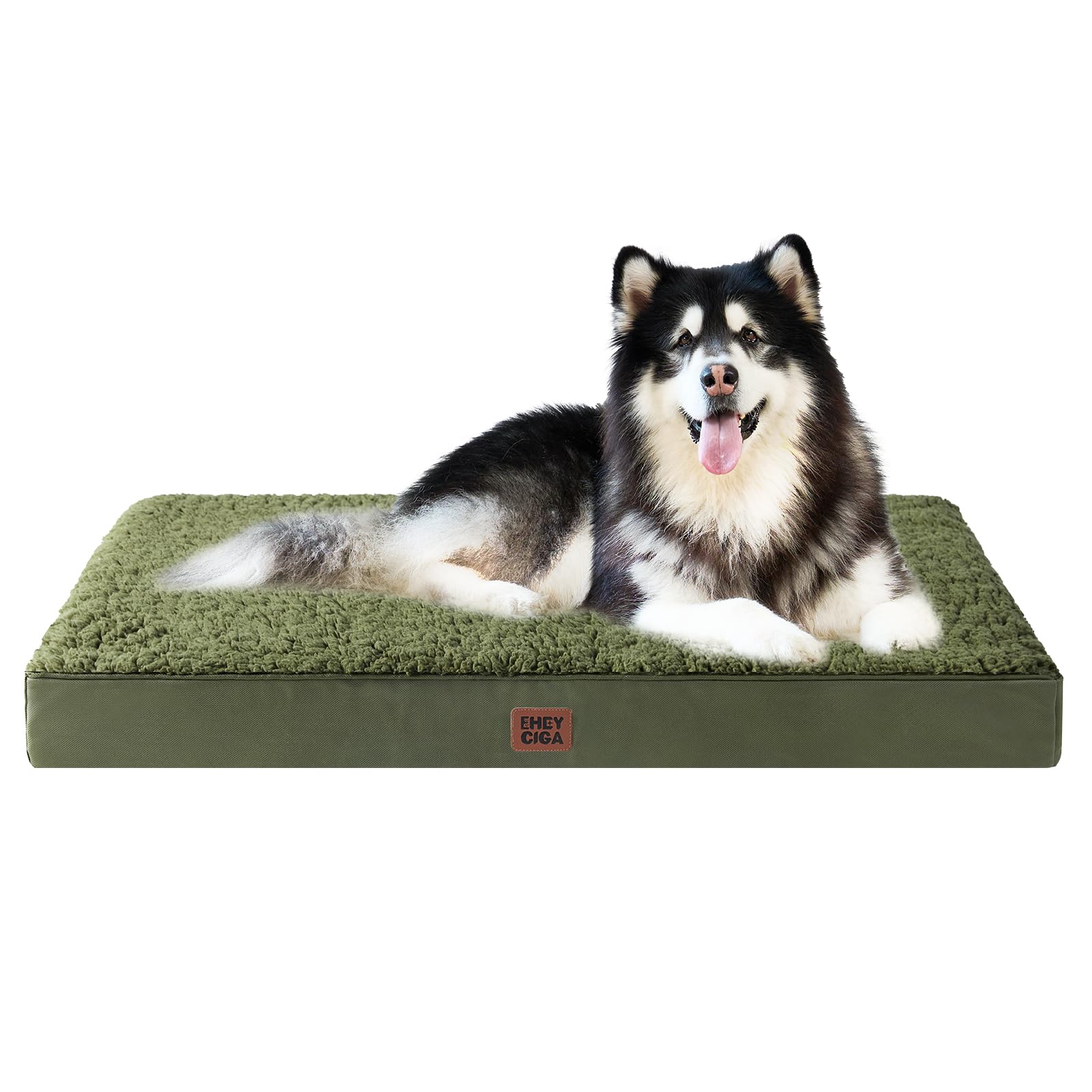 EHEYCIGA Cuccia Cane Interno Taglia Grande XXL, (120L x 74W cm) Ortopedica Cuscino per Cani, Cuscino Cane Sfoderabile e Lavabile, Ortopedico Lettino per Cani, Orthopedic Dog Bed, Verde Scuro