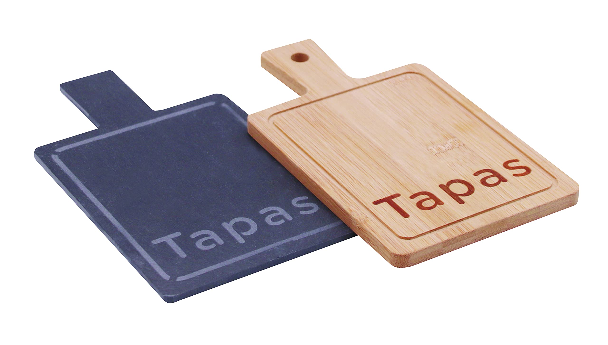 Cuisine Art serving slate with bamboo handle charcuterie board and cheese serving platter, unique handcrafted design cbb92610- Multicolour