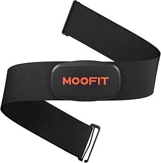 moofit Heart Rate Monitor Chest Strap, Bluetooth ANT+ Chest HRM HR6 for Cycling Gym Fitness Equipment, IP67 Waterproof, Compatible with Strava Zwift Wahoo Garmin Polar Peloton