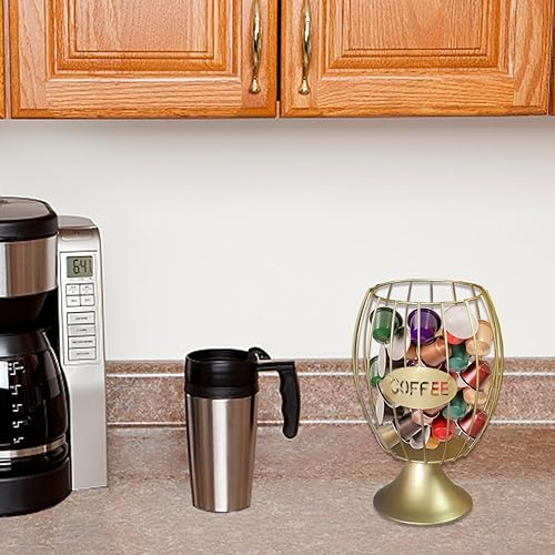 Miniatura 4 de Soporte para cápsulas de café, organizador de cápsulas de café de alambre de metal, cesta de almacenamiento de gran capacidad para mostrador de