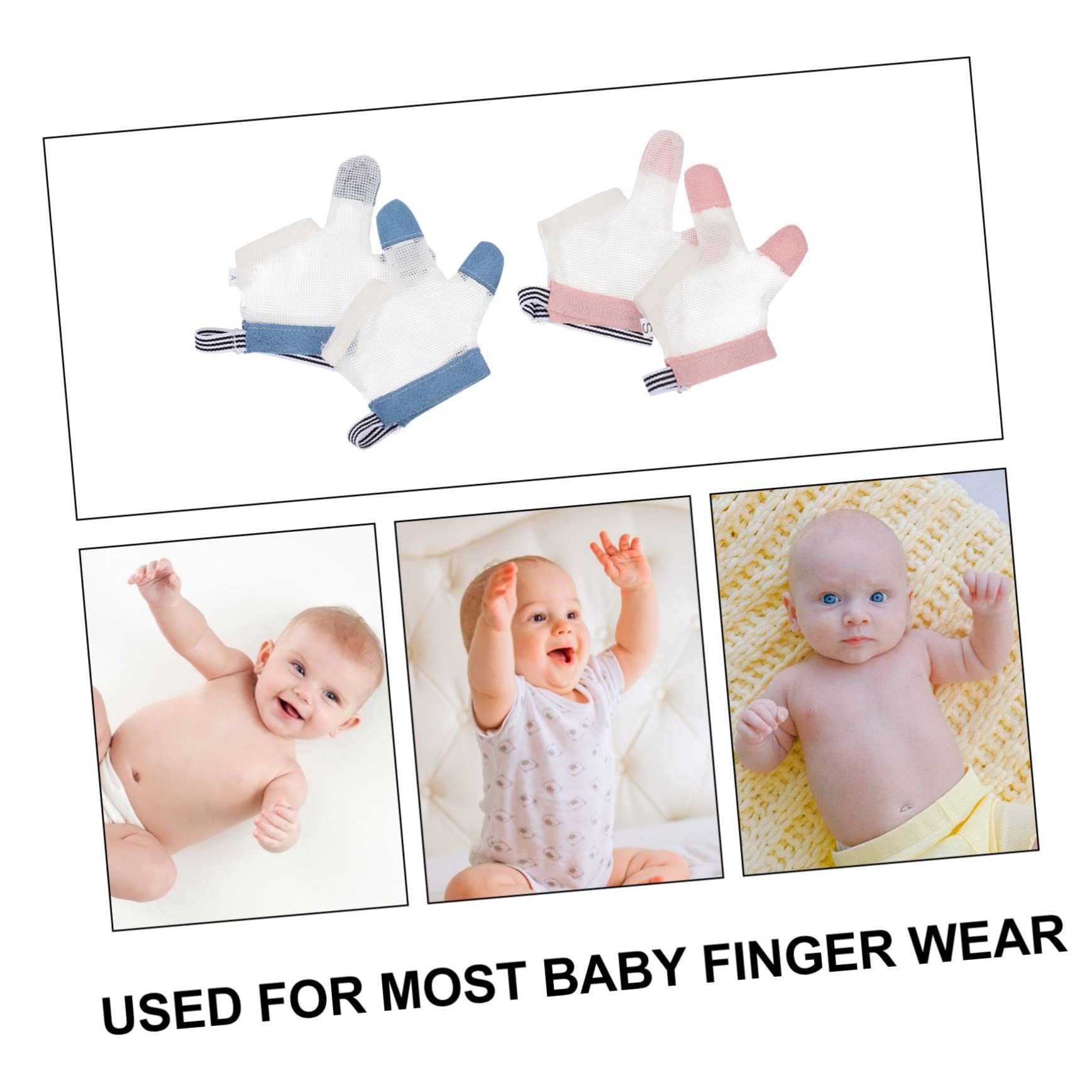 SHOWERORO 10 Pares guantes para morder anillos mitones niños dejar de chuparse el corrector de chuparse los dedos dejar de chupar herramienta parada de chuparse el para niños neto