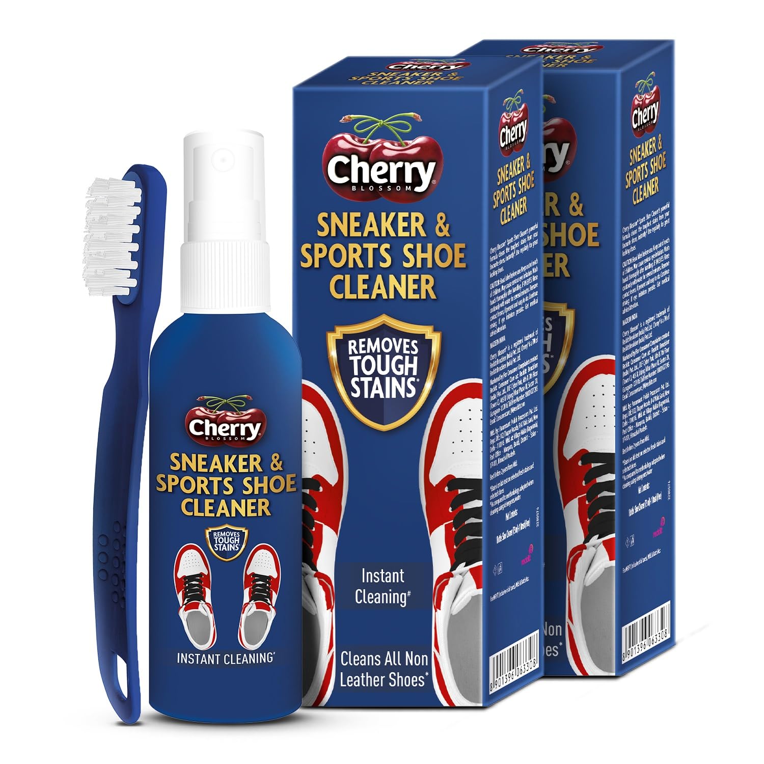 Cherry BlossomCherry Blossom Sports Shoe Cleaner With Free Brush - 75Ml | Cleans All Non-Leather Shoes In Minutes, White