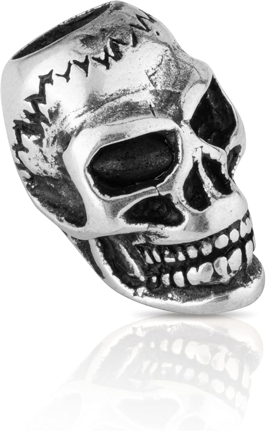 NKlaus Skull - 925 Sterling Silver Beard Bead Germanic Celtic Viking Goth 3561
