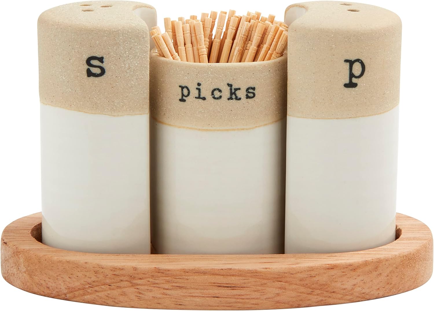 Amazon.com: Mud Pie S and P Shaker Toothpick Set, assembled 2 3/4