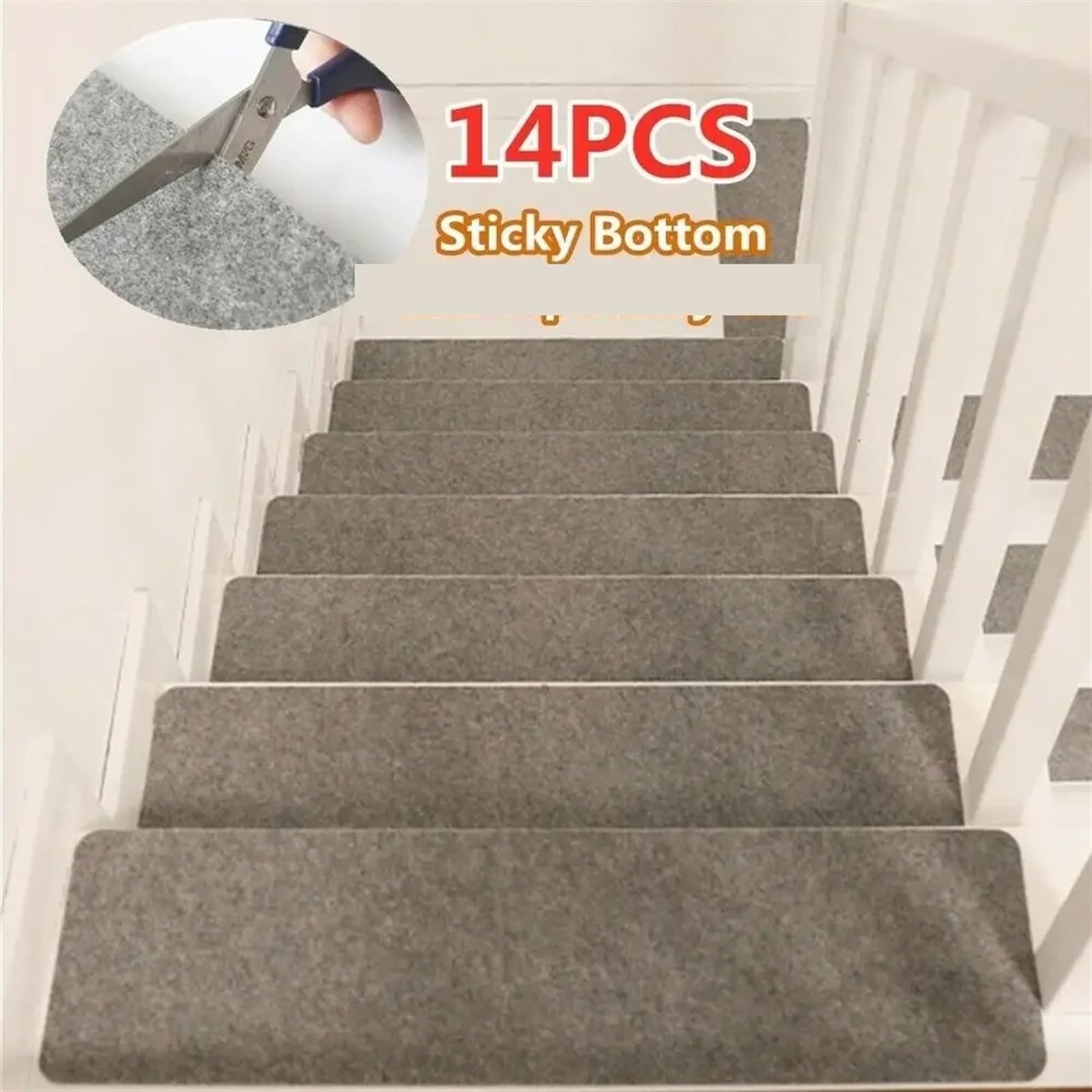 Tapis de Sol Auto-adhésif, 14 pièces, Tapis Marche d'escalier