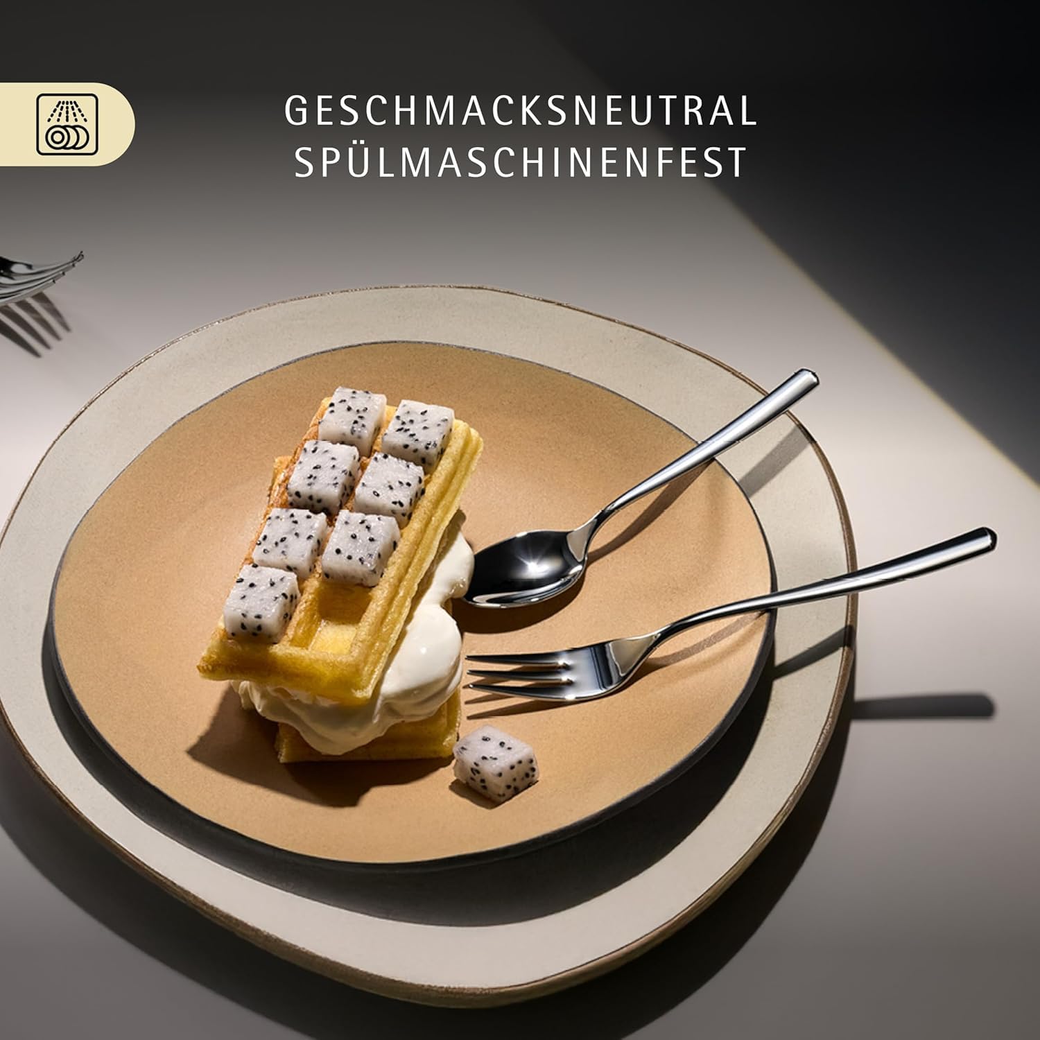 WMF Habitum Besteck Set 12 Personen, Essbesteck 60 teilig, Monobloc-Messer, Cromargan Edelstahl poliert, glänzend, spülmaschinenfest