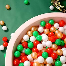 STARBOLO Ball Pit Balls for Toddlers Pack of 100 200 500 - BPA&Phthalate Free Non-Toxic Crush Proof Plastic Balls for 1-5Years Old Toddlers Girl Kids Christmas Decorations