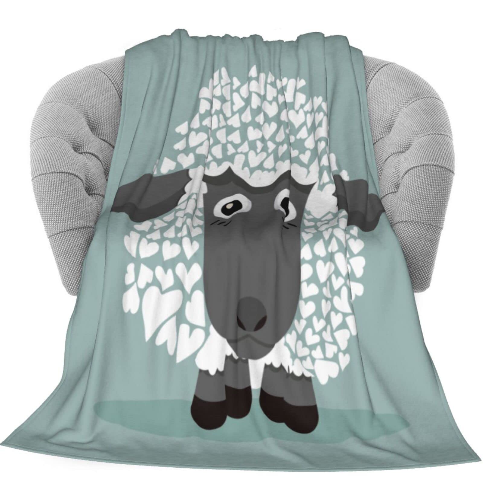 Delerain Cute Black Sheep Flannel Fleece Throw Blanket 50
