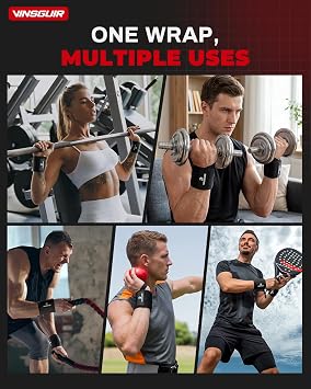VINSGUIR Wrist Wraps for Weightlifting, [USPA Approved] Lifting Straps for Wrist Support with Heavy Duty Thumb Loop, Gym Wrist Brace for Working Out, Crossfit, Powerlifting, for Men&Women